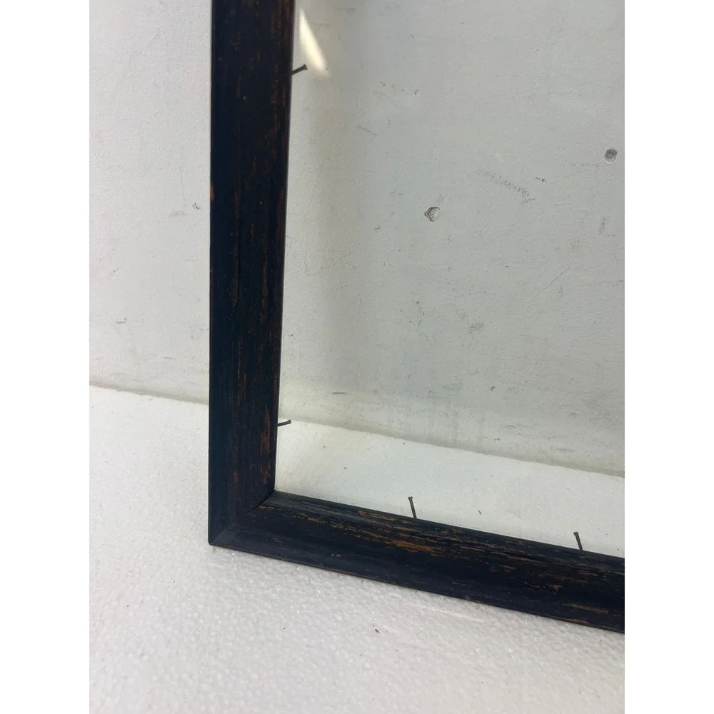 Vintage Dark Stained Wood Picture Frame Country Rustic Decor antique Fits 10x12